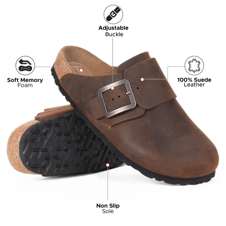 Aerothotic - Dakota Genuine Leather Clogs for Women with Arch Support