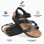 Aerothotic - Ares Comfortable Memory Foam Leather Platform Sandals with Arch Support