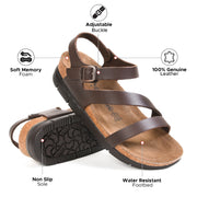 Aerothotic - Ares Comfortable Memory Foam Leather Platform Sandals with Arch Support