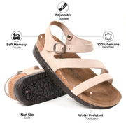 Aerothotic - Ares Comfortable Memory Foam Leather Platform Sandals with Arch Support