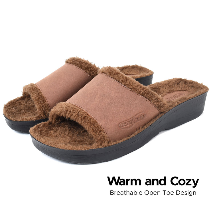 Aerothotic - Aspen Fuzzy Strap Ladies Arch Support Slides